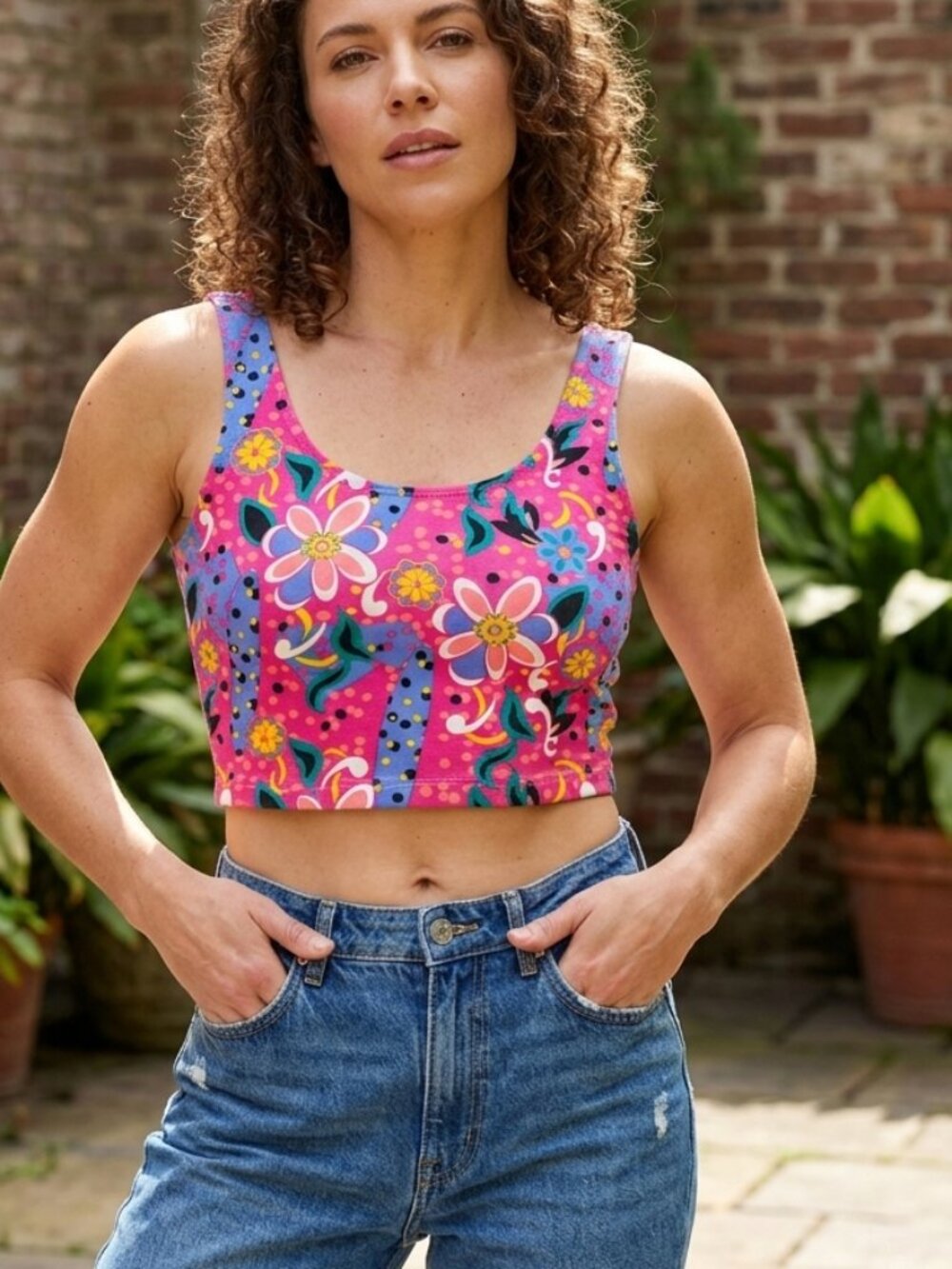 Vintage 90s ASR "Saved by the Bell" Memphis Geometric Sports Bra XL